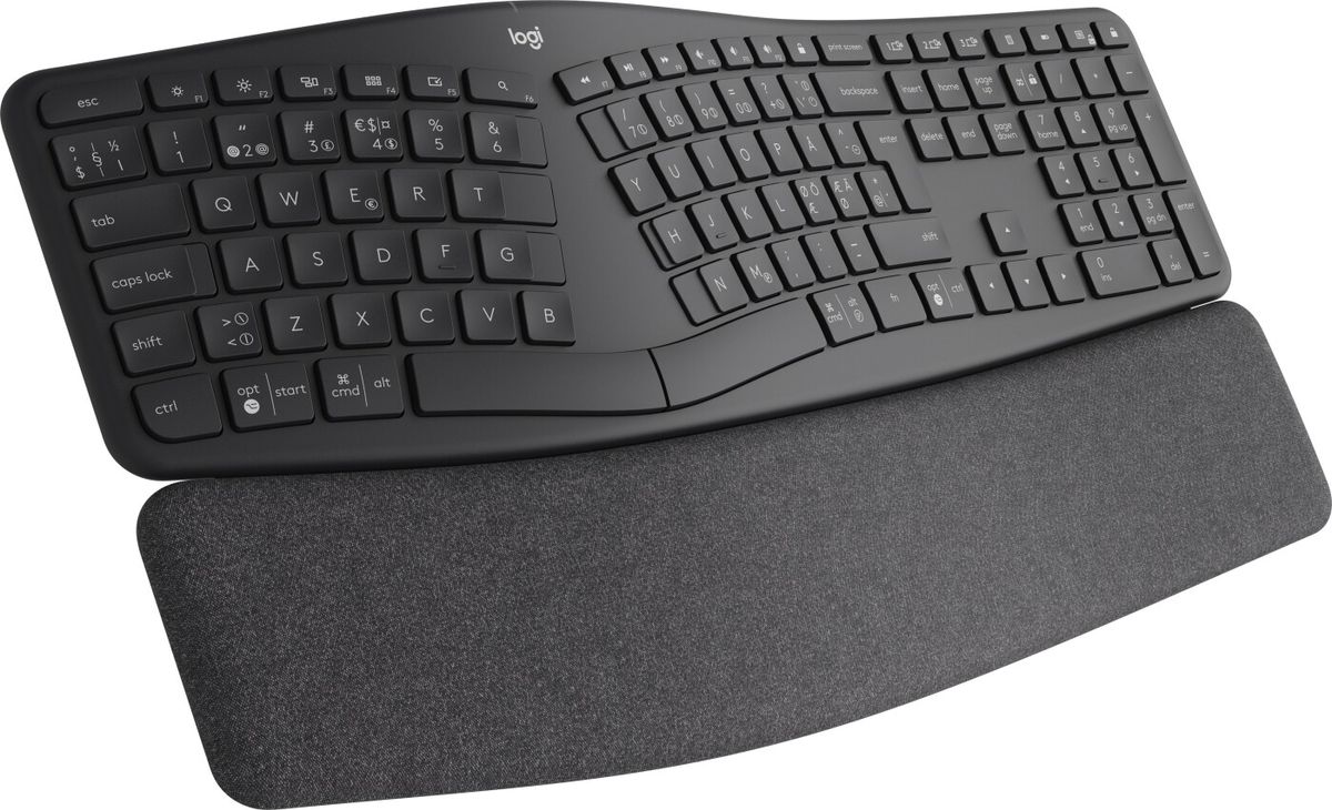 Logitech Ergo K860 - Ergonomisk Tastatur - Sort - Nordisk