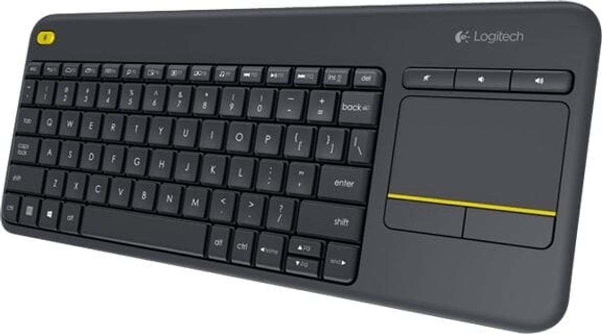 Logitech K400 Plus - Trådløs Tastatur Med Touchpad - Nordisk Layout - Sort