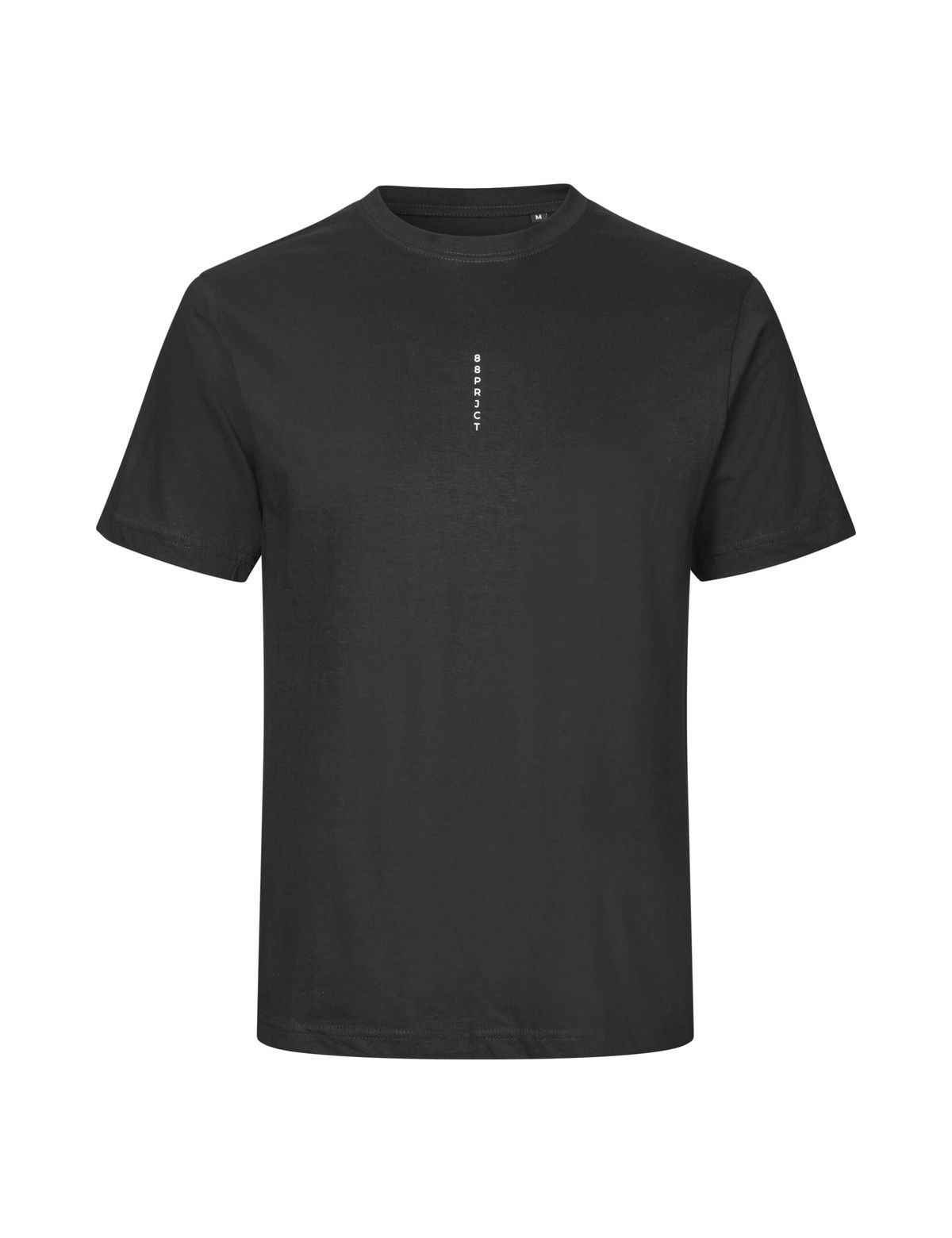 LOGO COLLECTION T-SHIRT WITH VERTICAL FRONT LOGO PRINT - BLACK