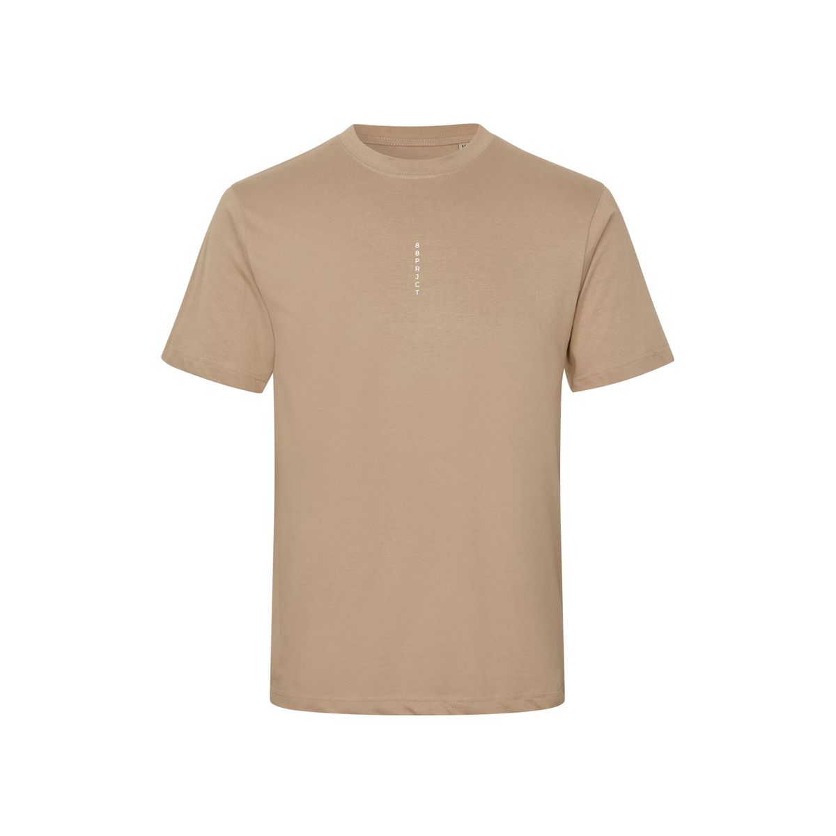 LOGO COLLECTION T-SHIRT WITH VERTICAL FRONT LOGO PRINT - KHAKI