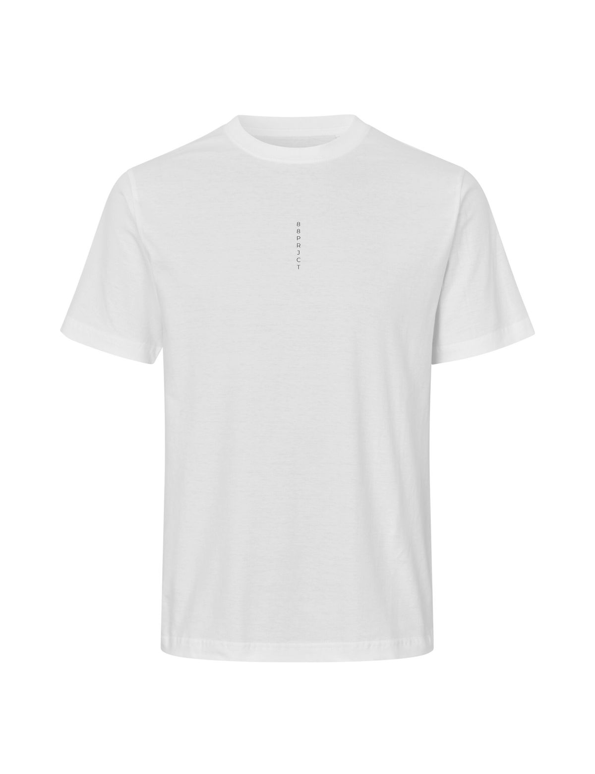 LOGO COLLECTION T-SHIRT WITH VERTICAL FRONT LOGO PRINT - WHITE