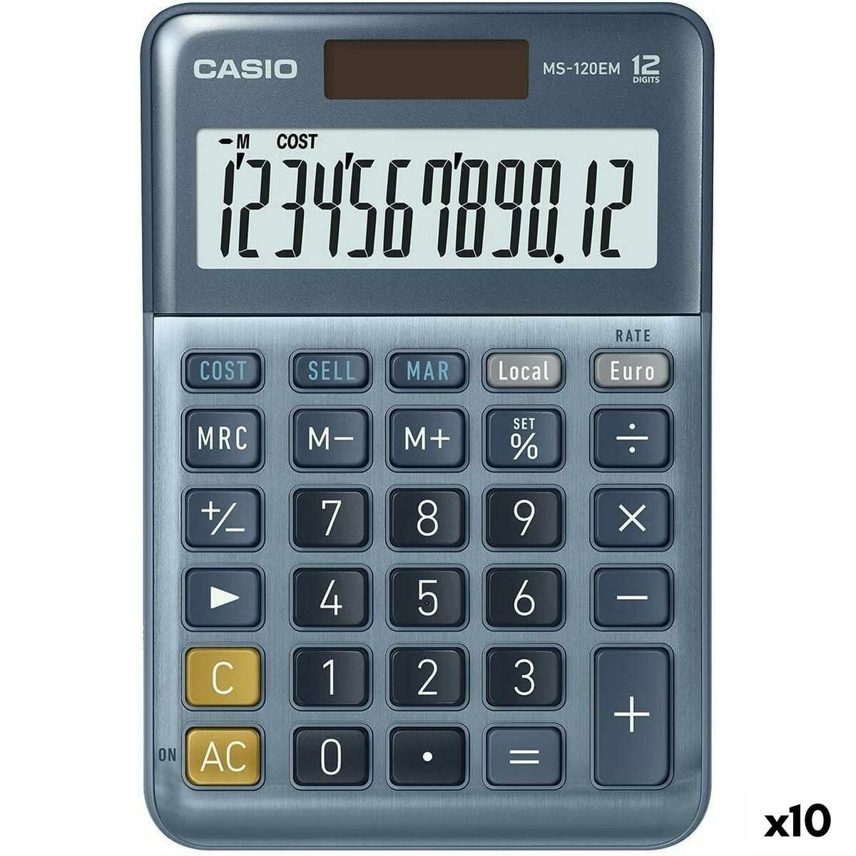 Lommeregner Casio MS-100EM Blå (10 enheder)