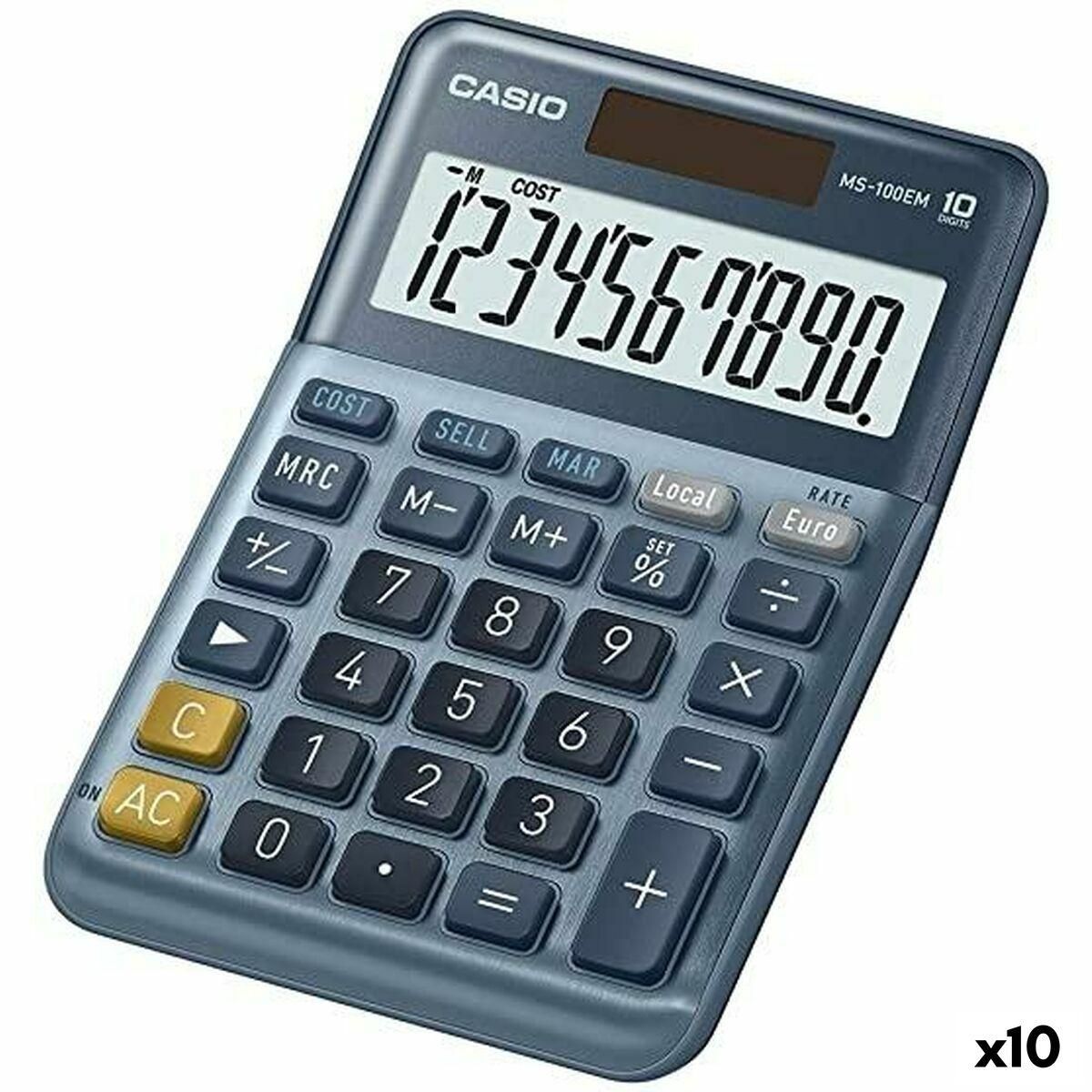 Lommeregner Casio MS-100EM Blå (10 enheder)