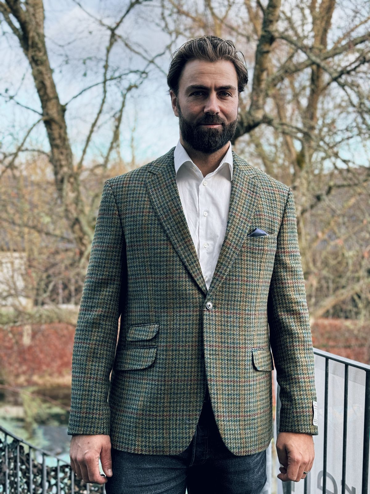 London tweed blazer, Harris Tweed, green castle - 102 EU