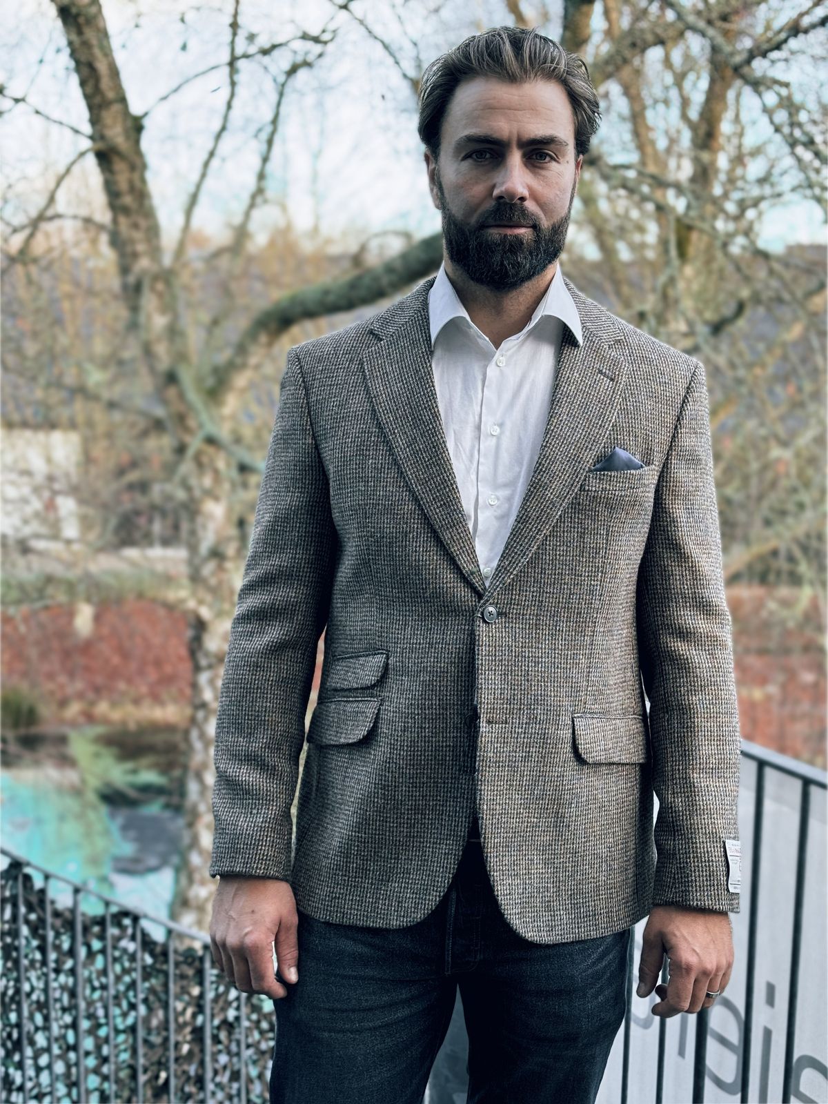 London tweed blazer, Harris Tweed, multi houndstooth - 46 EU / XS