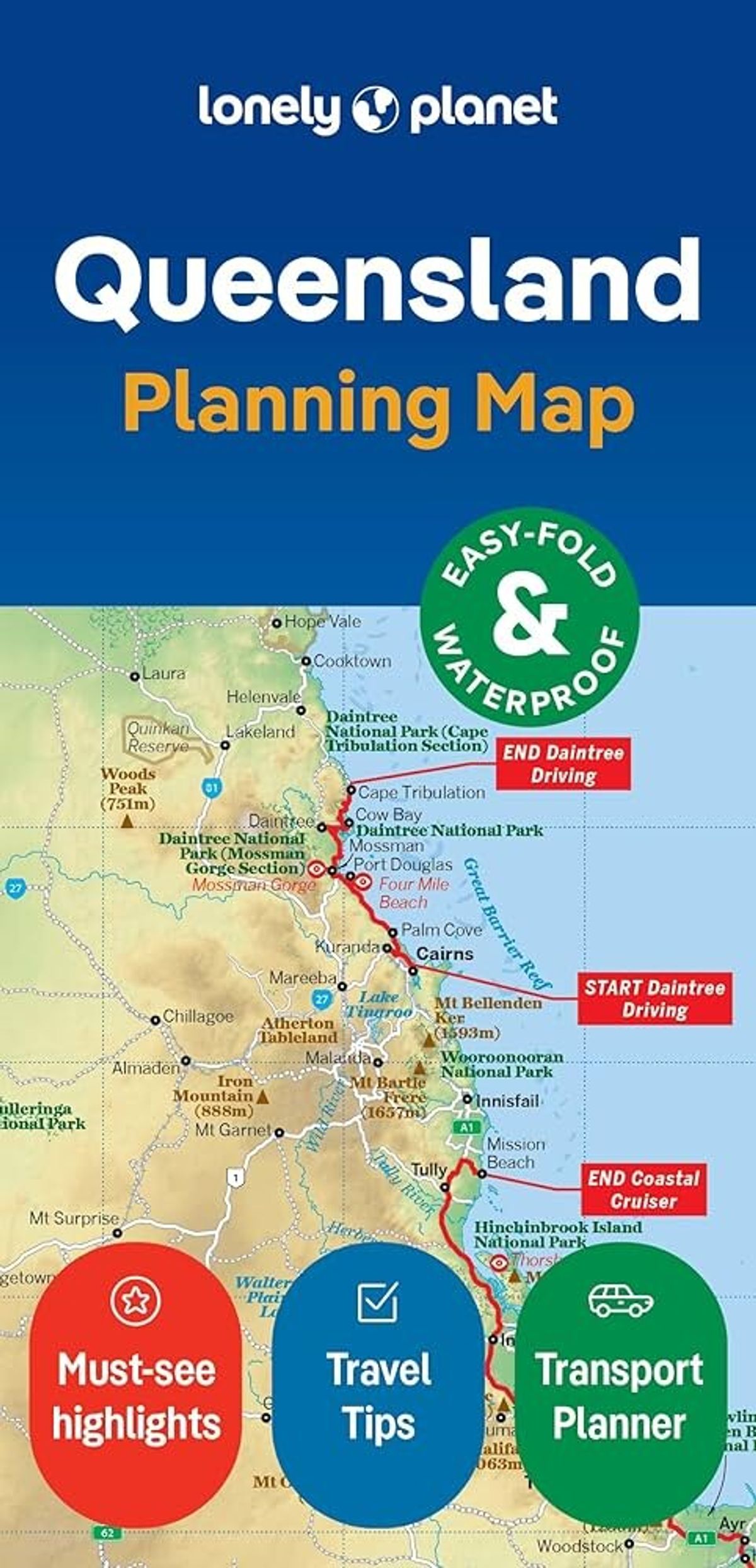 Lonely Planet Planning Map: Queensland - Diverse - English Book