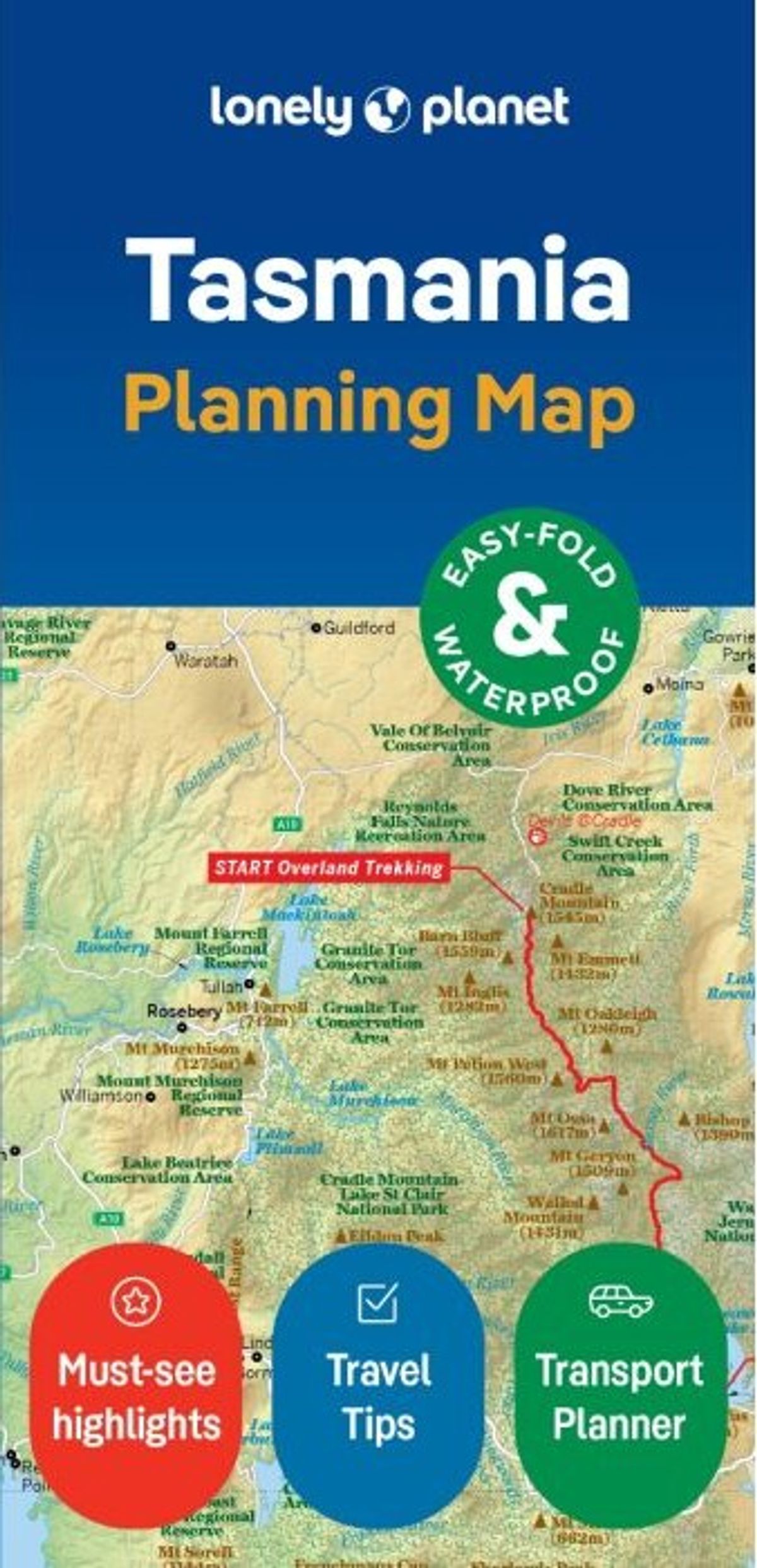 Lonely Planet Planning Map: Tasmania - Diverse - English Book