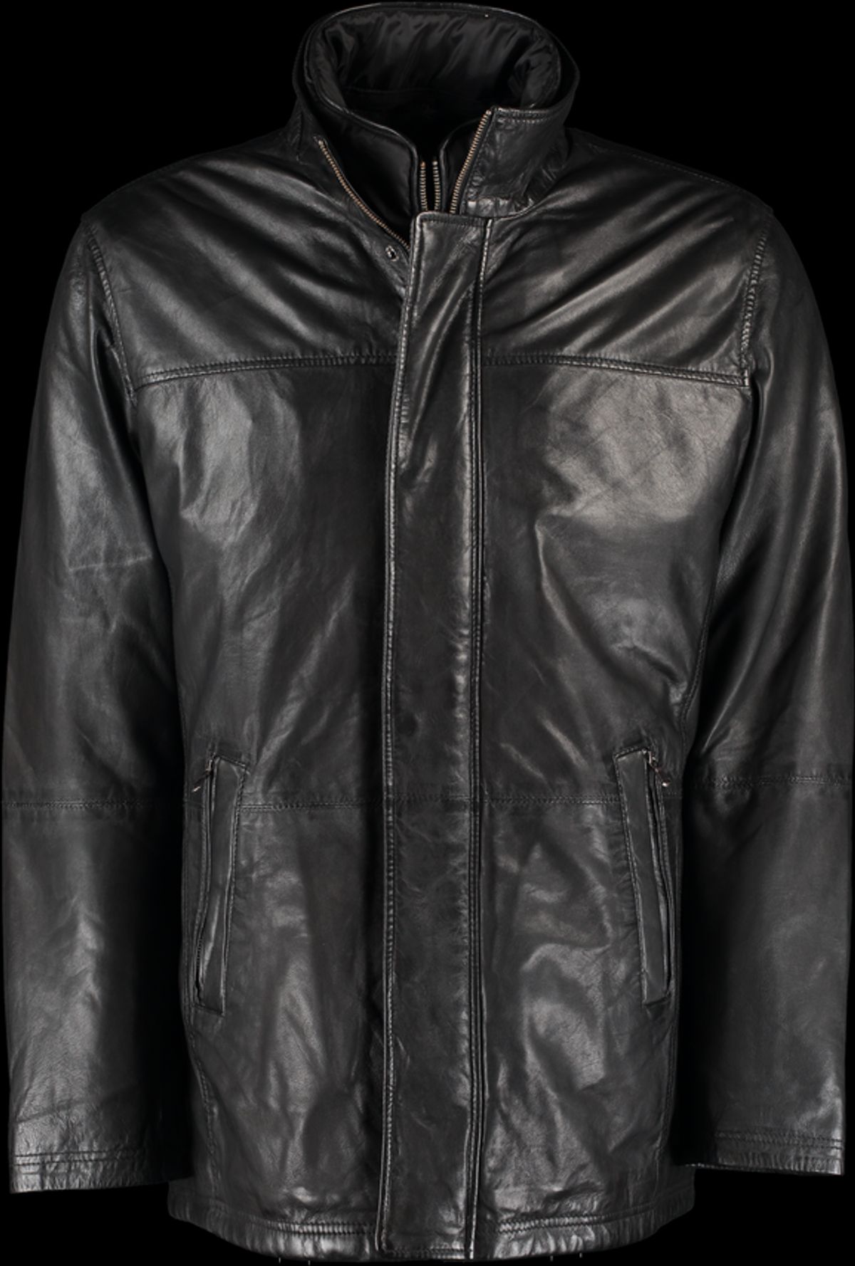 Long leather jacket