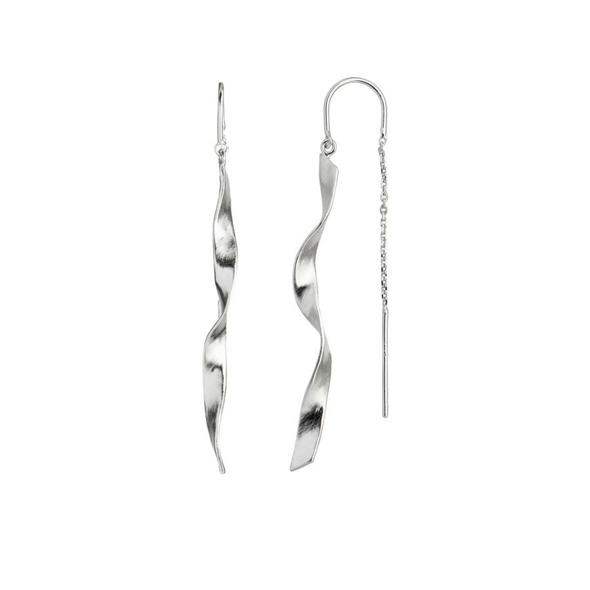 Long Twisted Hammered Earring