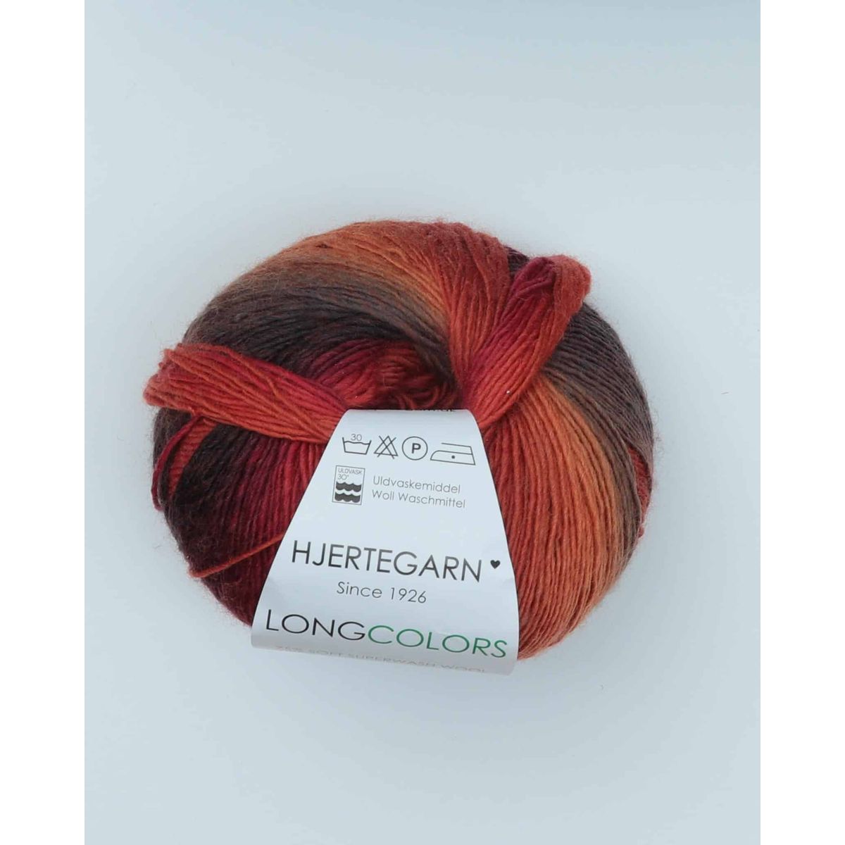 Longcolors fra Hjertegarn - fv. 17 - 25% Nylon, 75% Superwash uld