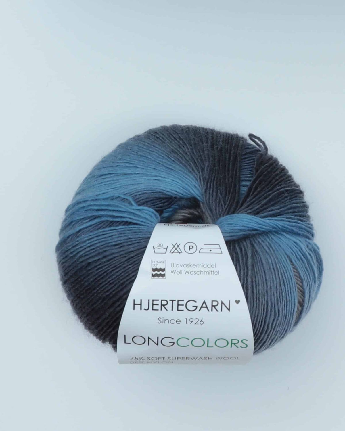 Longcolors fra Hjertegarn - fv. 604 - 25% Nylon, 75% Superwash uld