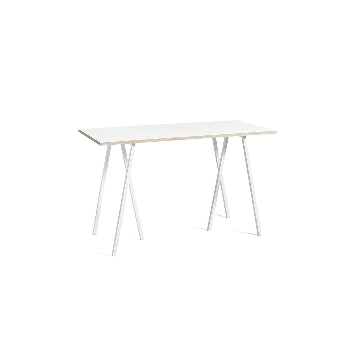 Loop Stand High Table fra Hay (Hvid laminat, Pulverlakeret stål - hvid, L:160 x D:77,5 x H:97cm)