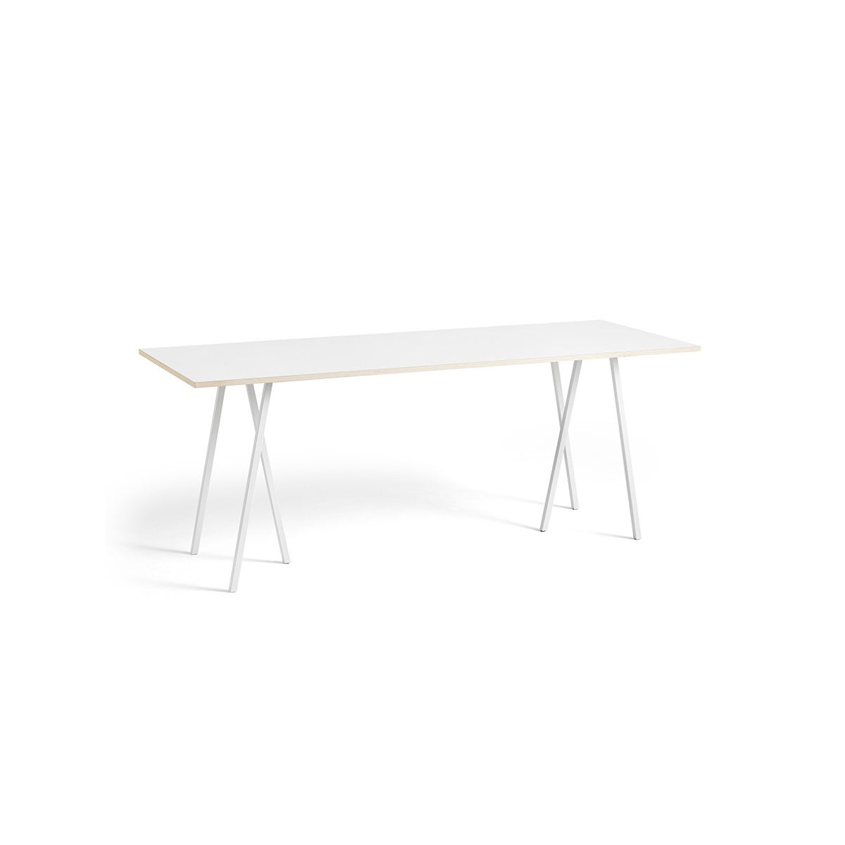 Loop Stand High Table fra Hay (Hvid laminat, Pulverlakeret stål - hvid, L:250 x D:92,5 x H:97cm)