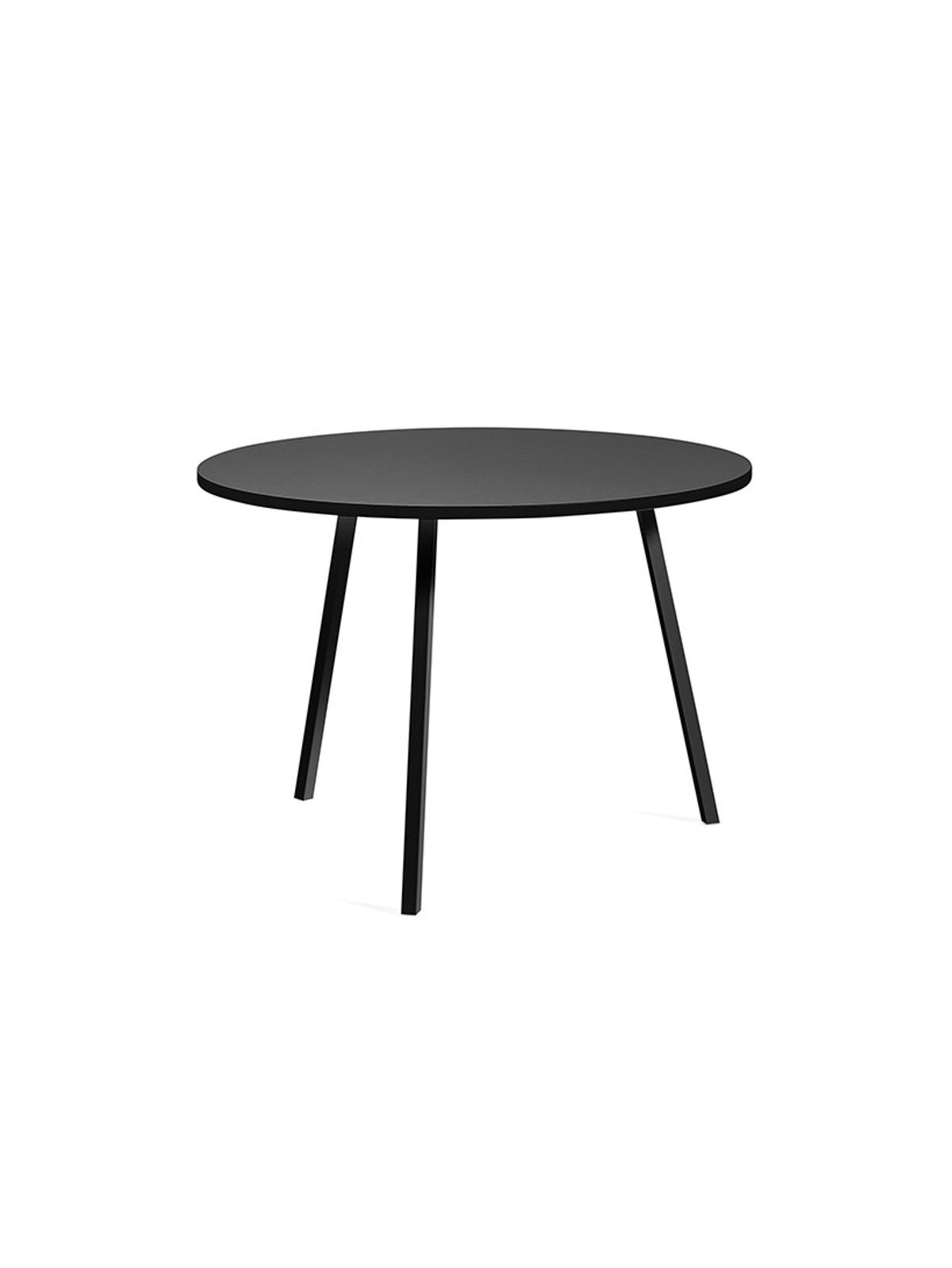 Loop Stand Round Table fra Hay (Sort linoleum, Pulverlakeret stål - sort, Ø:105 x H:74cm)