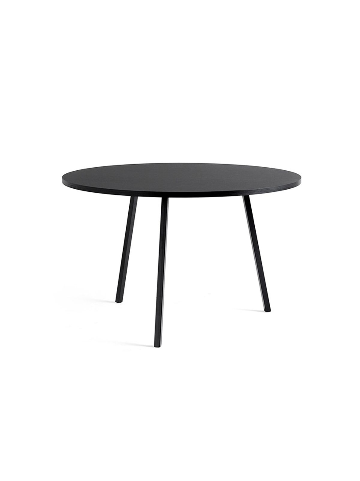 Loop Stand Round Table fra Hay (Sort linoleum, Pulverlakeret stål - sort, Ø:120 x H:74cm)