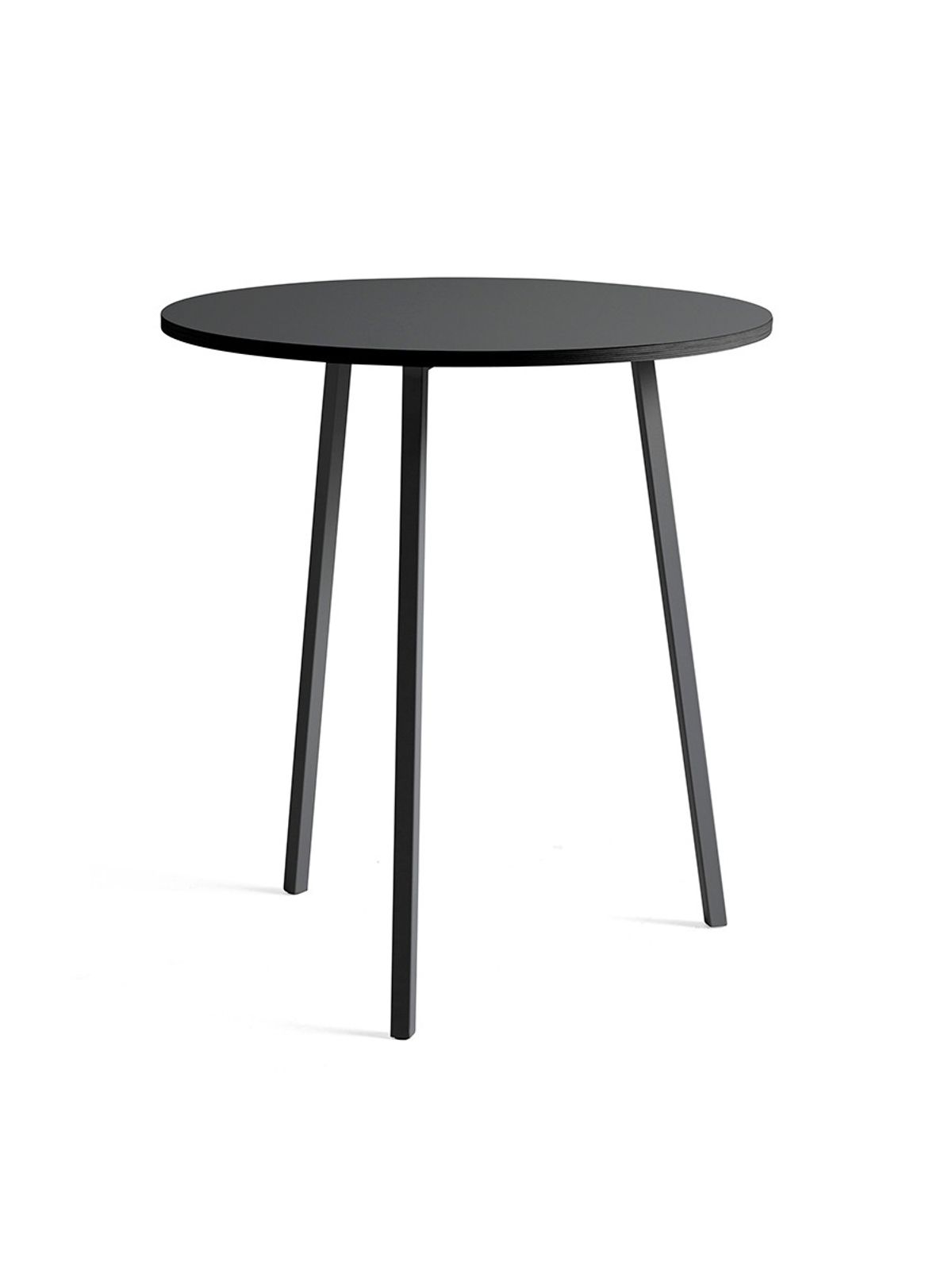 Loop Stand Round Table fra Hay (Sort linoleum, Pulverlakeret stål - sort, Ø: 90 x H: 97 - High table)