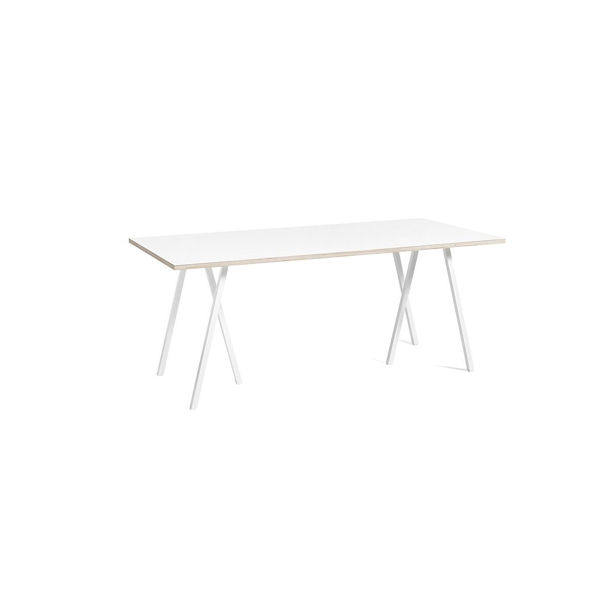 Loop Stand Table fra Hay (Hvid laminat, Pulverlakeret stål - hvid, L:180 x D:87,5 x H:74cm)