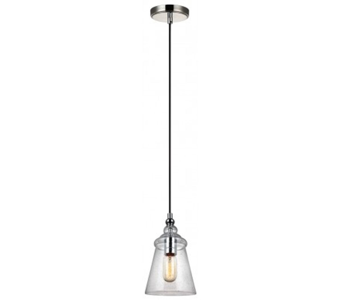 Loras Loftlampe i stål og glas Ø14,6 cm 1 x E27 - Poleret krom/Klar med dråbeeffekt