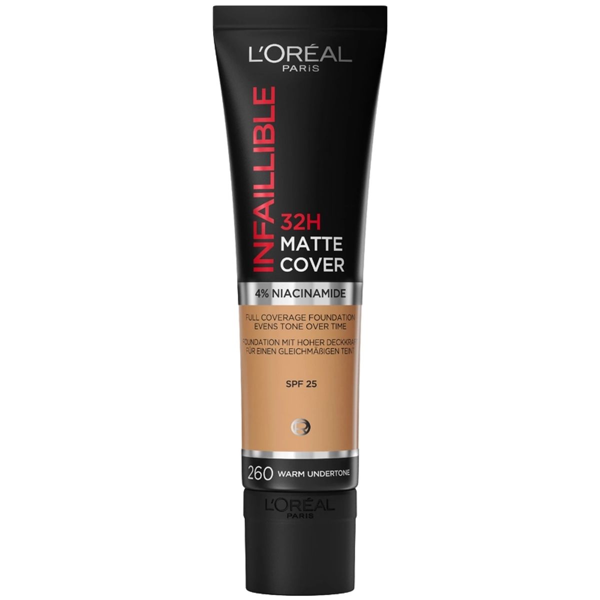 L'Oreal Paris Cosmetics Infaillible 32H Matte Cover Foundation SPF 25 - 30 ml - 260 Warm Undertone