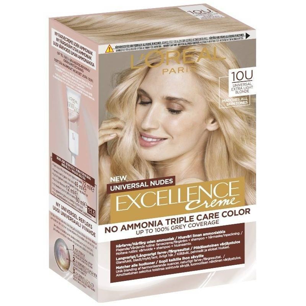 L'Oreal Paris Excellence Universal Nudes 192 ml - 10U Extra Light Blonde