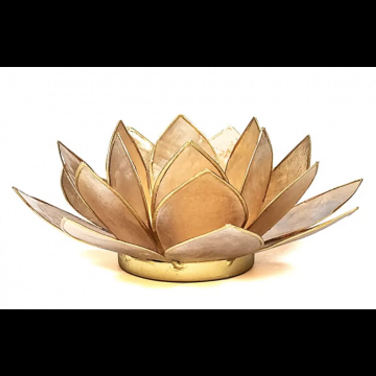 Lotus lysestage - Beige m guld - Lotus Lysestager - GodKarmaShop