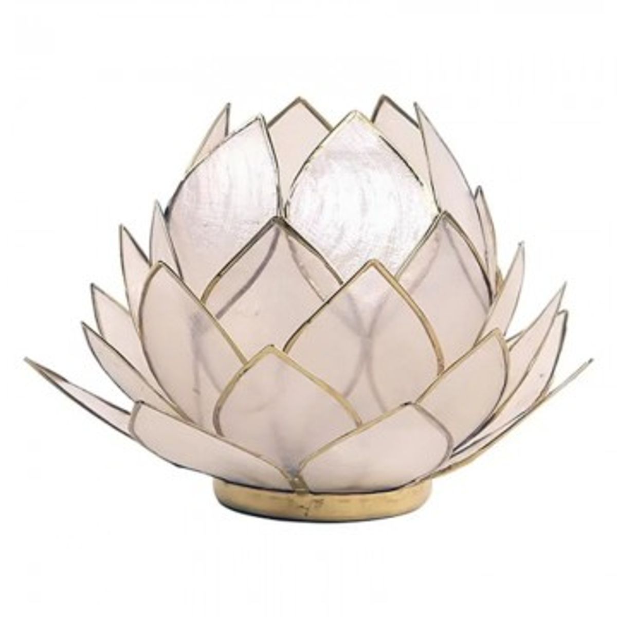 Lotus lysestage - hvid m. guld - Lotus Lysestager - GodKarmaShop