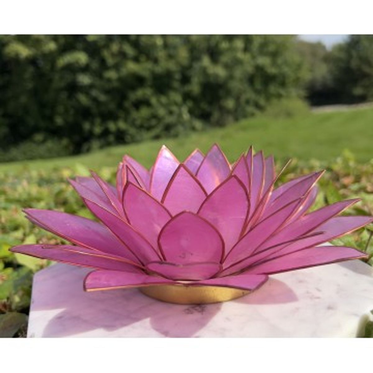 Lotus lysestage Lyserød XL - Lotus Lysestager - GodKarmaShop