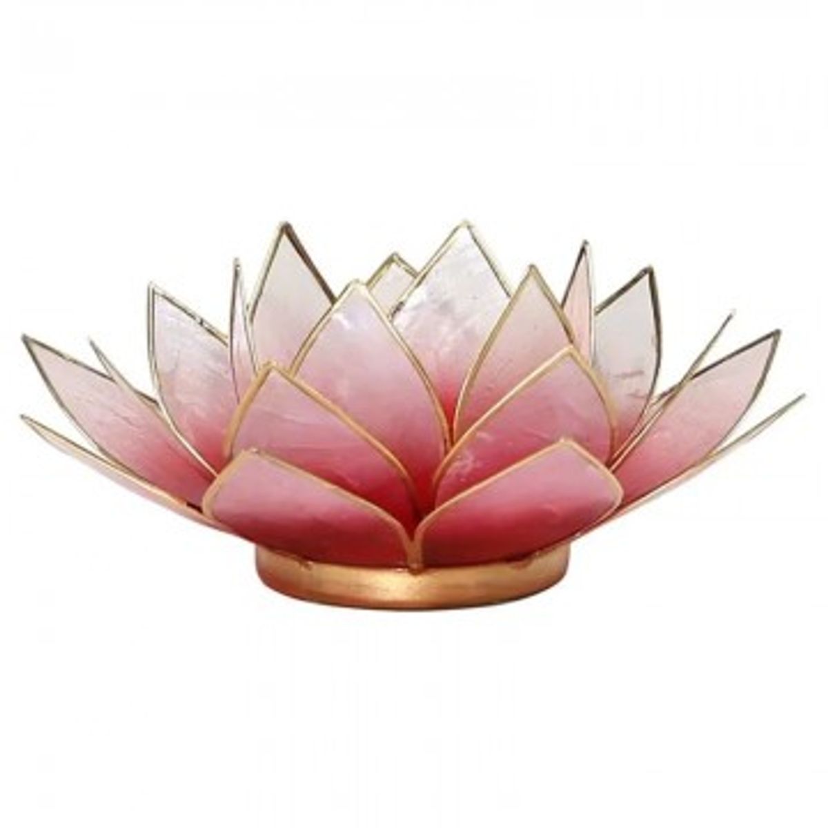 Lotus Lysestage - pink/rosa med guld 13,5 cm - Lotus Lysestager - GodKarmaShop