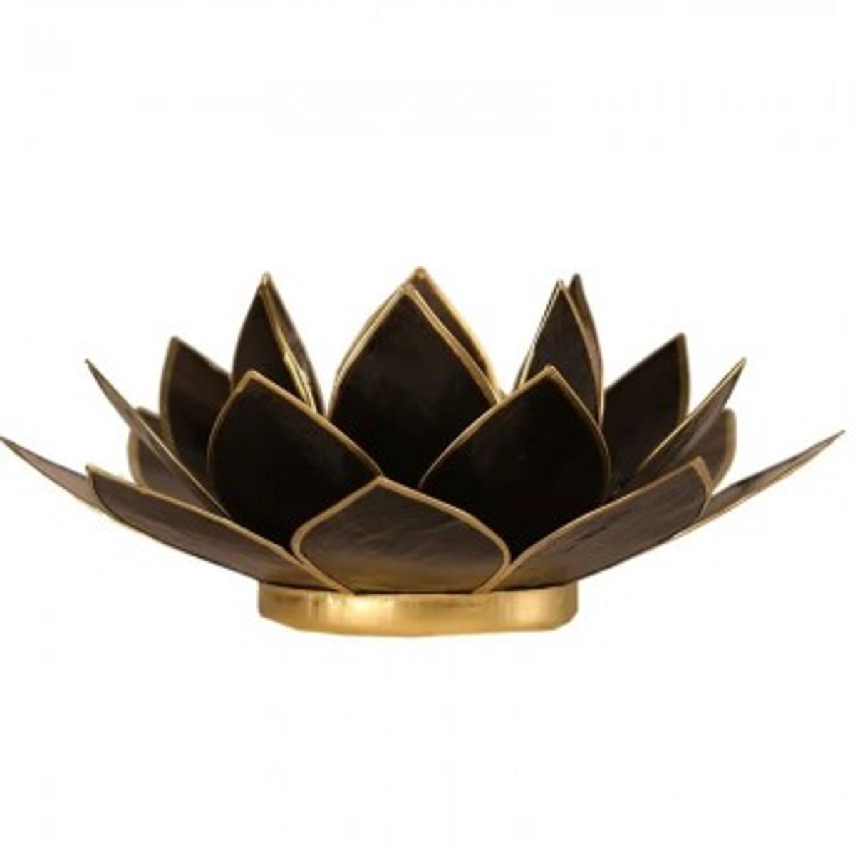 Lotus lysestage - sort m. guld - Lotus Lysestager - GodKarmaShop