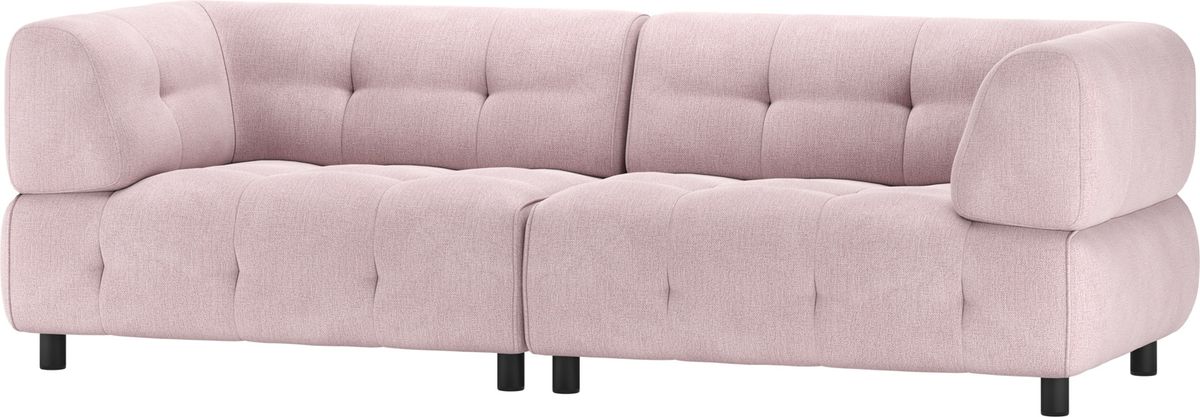 Louis, 3-personers sofa, lyserød, fladvævet stof, H73x90x244 cm