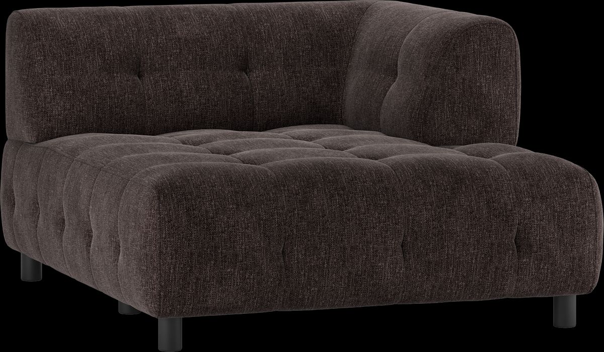 Louis Modulære sofa 1,5 chaiselong med arm højre, fladvævet stof kaffe H73x140x122 cm