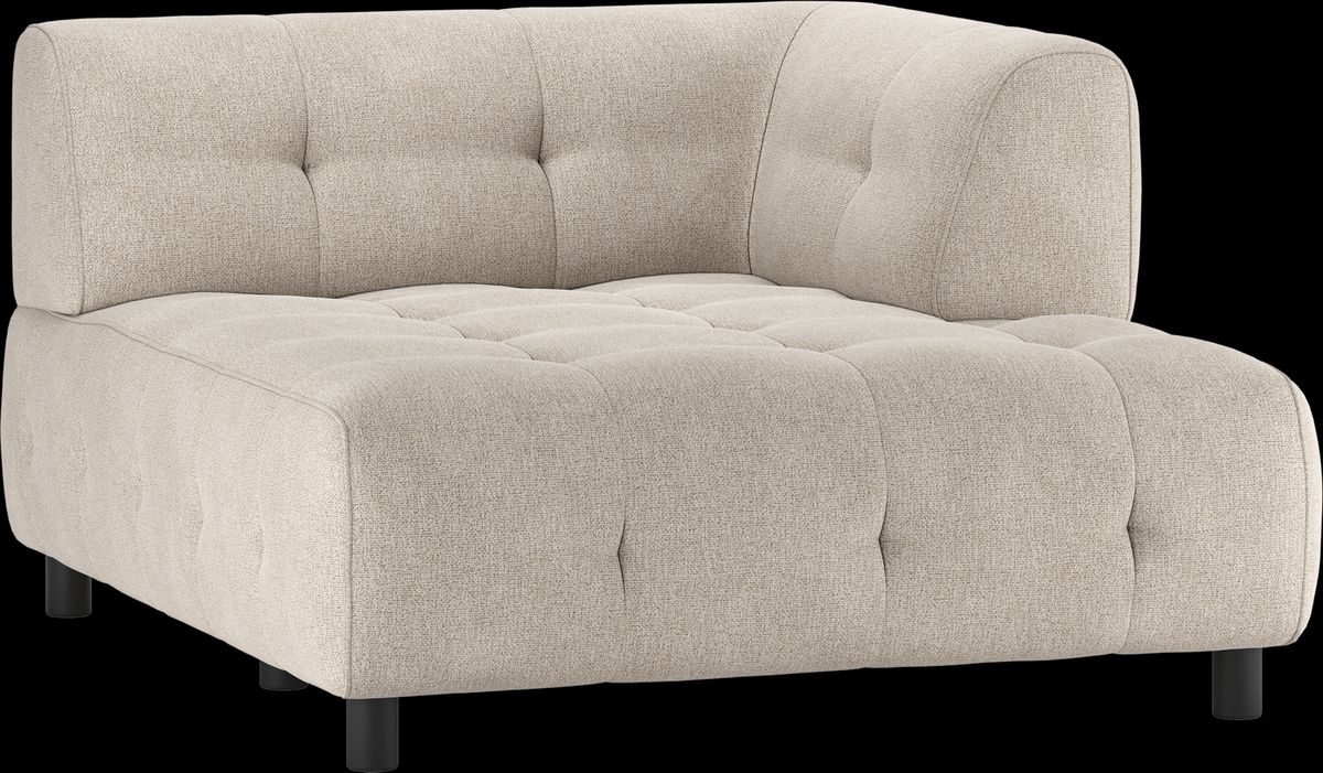 Louis Modulære sofa 1,5 chaiselong med arm højre, fladvævet stof lysegrå H73x140x122 cm