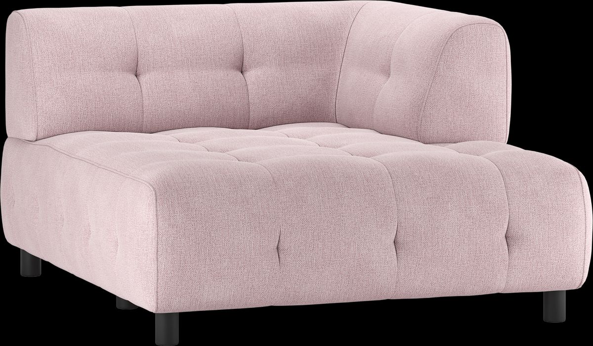 Louis Modulære sofa 1,5 chaiselong med arm højre, fladvævet stof lyserød H73x140x122 cm