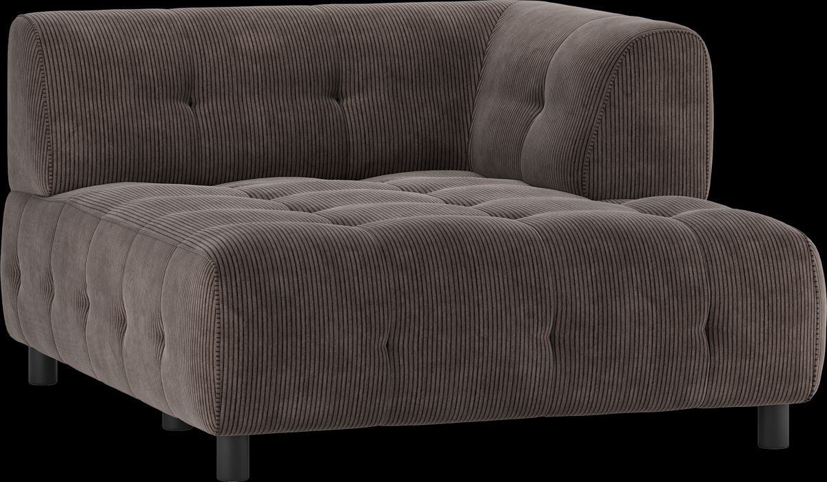 Louis Modulære sofa 1,5 chaiselong med arm højre, fløjl kaffe H73x140x122 cm