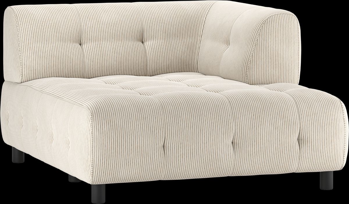 Louis Modulære sofa 1,5 chaiselong med arm højre, fløjl lysegrå H73x140x122 cm