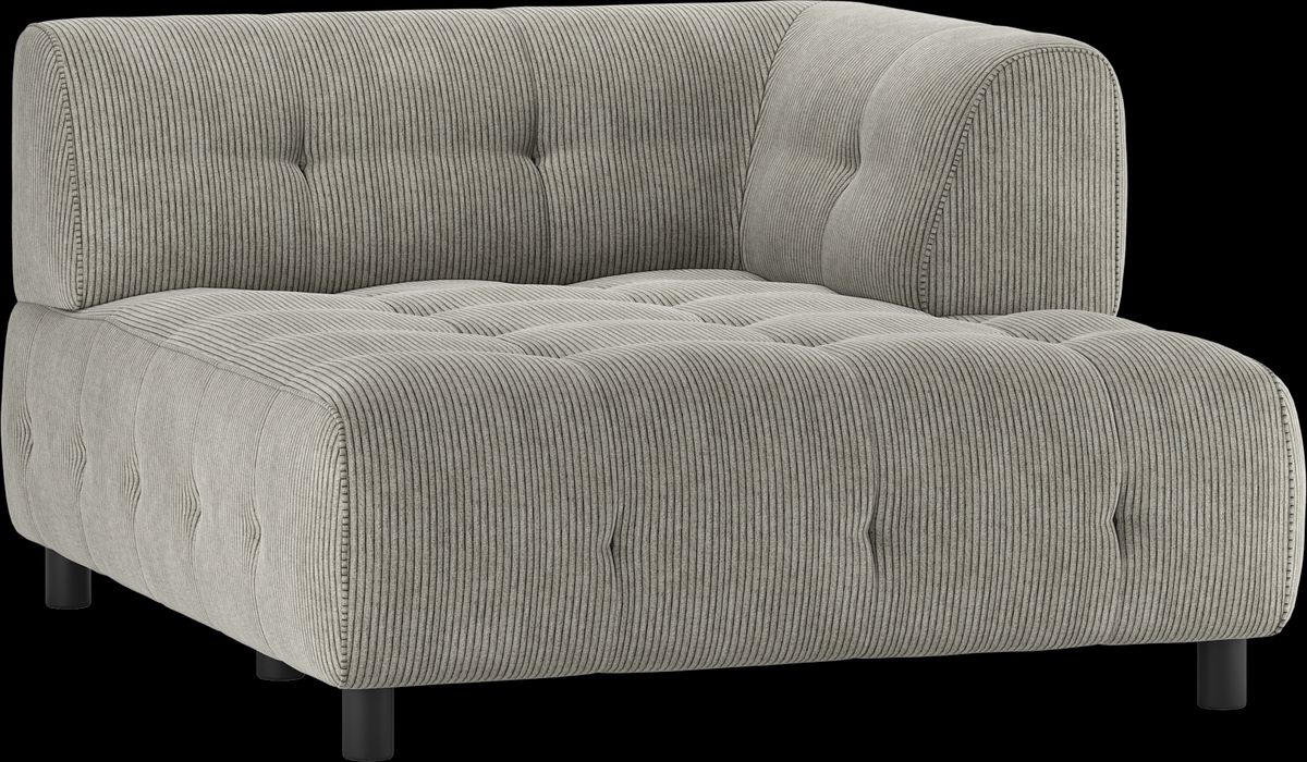 Louis Modulære sofa 1,5 chaiselong med arm højre, fløjl lysegrøn H73x140x122 cm