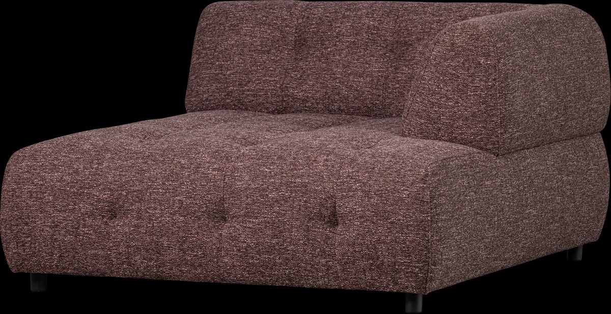 Louis Modulære sofa 1,5 chaiselong med arm højre, grov melange lyserød H73x140x122 cm