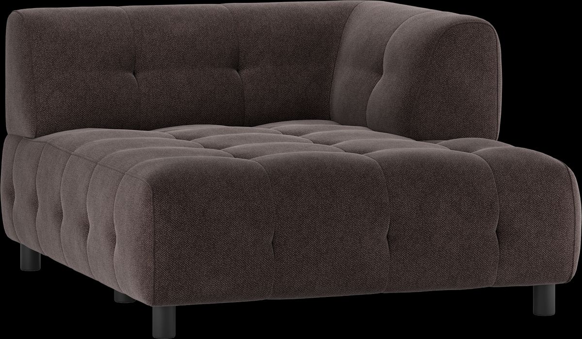 Louis Modulære sofa 1,5 chaiselong med arm højre, vævet stof kaffe H73x140x122 cm