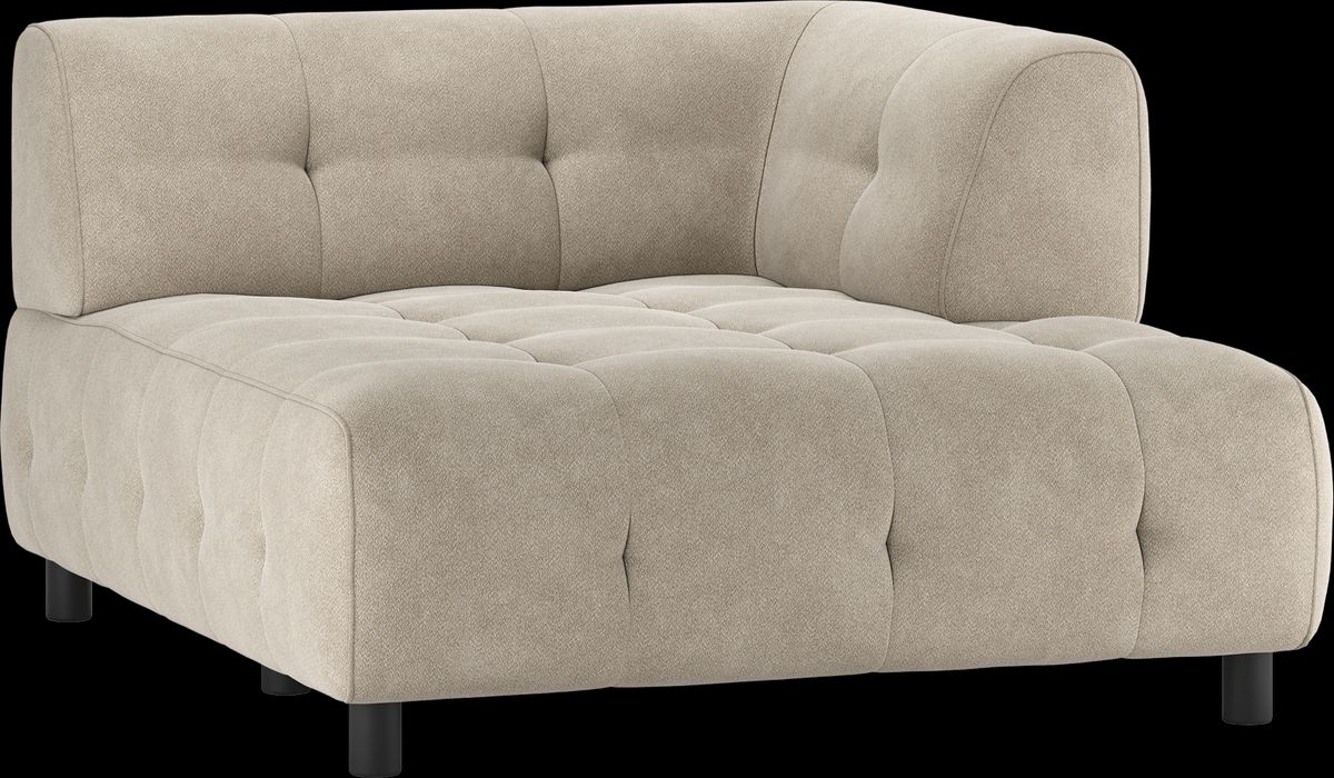 Louis Modulære sofa 1,5 chaiselong med arm højre, vævet stof lysegrå H73x140x122 cm