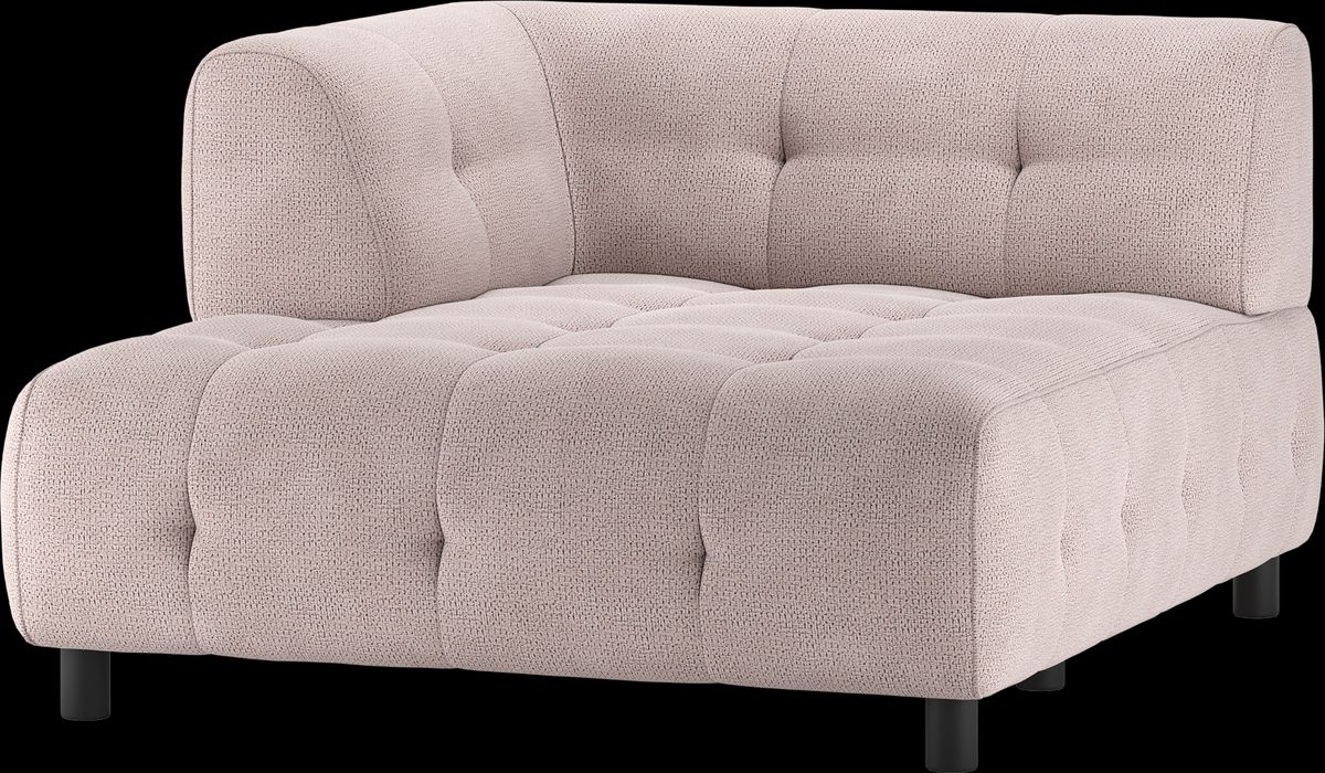 Louis Modulære sofa 1,5 chaiselong med arm venstre, chenille lyserød H73x140x122 cm