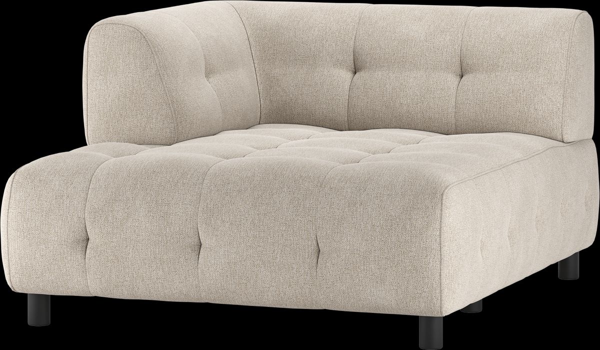 Louis Modulære sofa 1,5 chaiselong med arm venstre, fladvævet stof lysegrå H73x140x122 cm