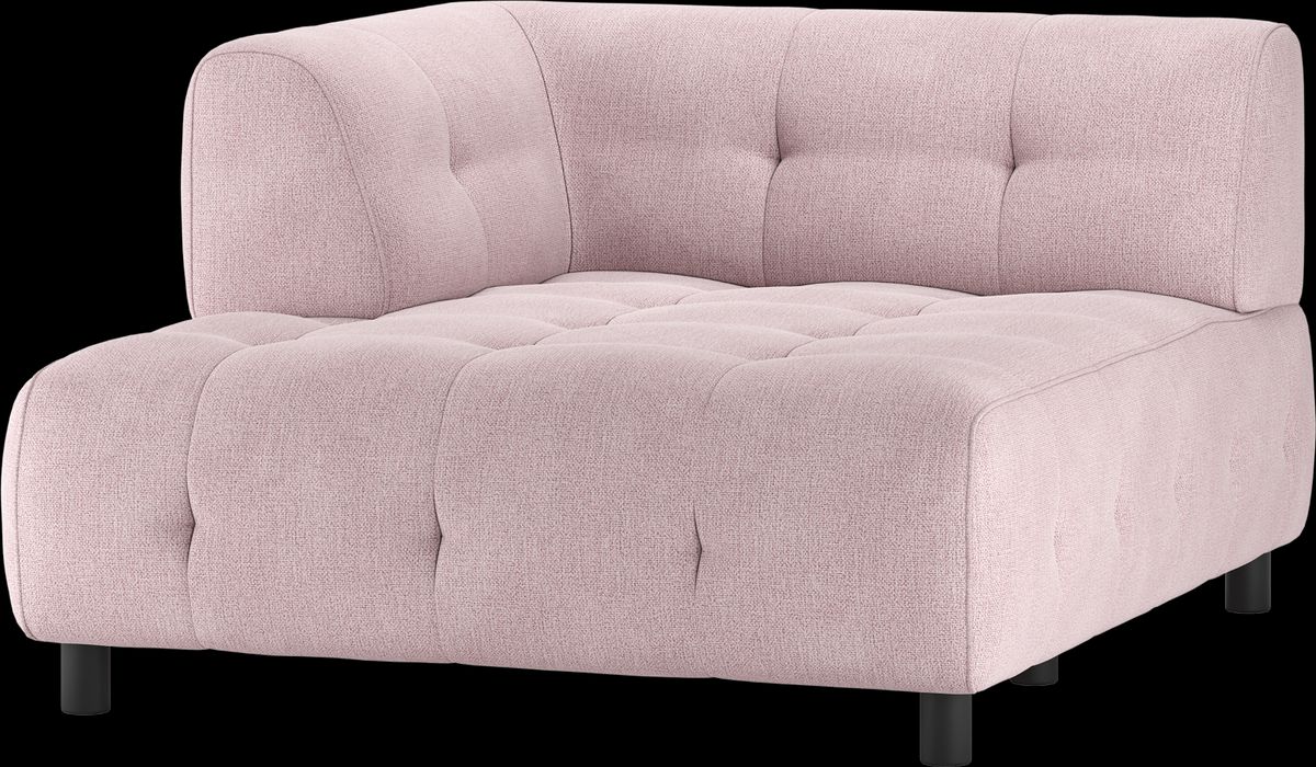 Louis Modulære sofa 1,5 chaiselong med arm venstre, fladvævet stof lyserød H73x140x122 cm