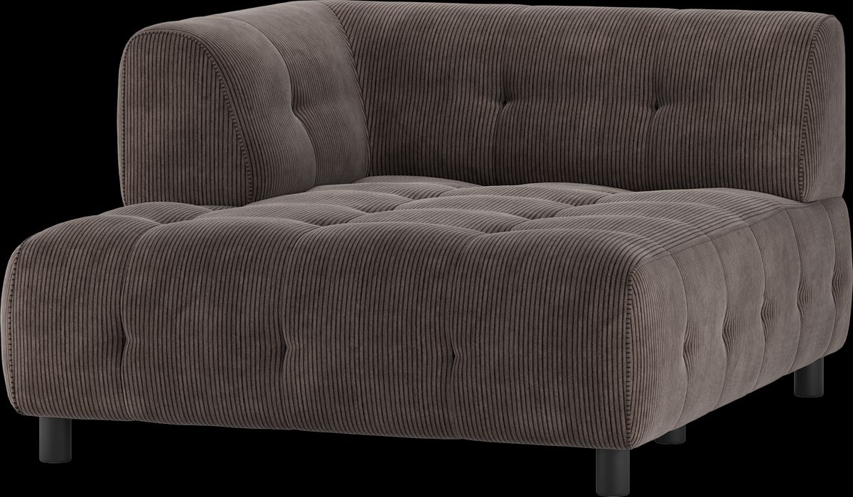 Louis Modulære sofa 1,5 chaiselong med arm venstre, fløjl kaffe H73x140x122 cm