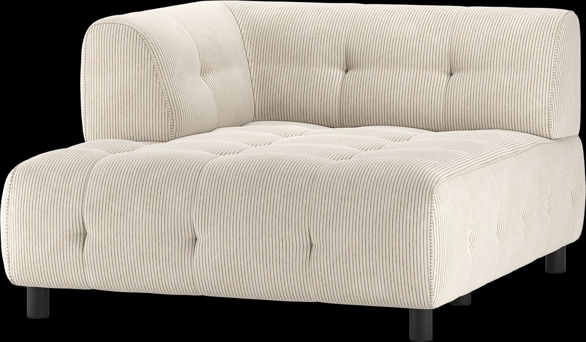 Louis Modulære sofa 1,5 chaiselong med arm venstre, fløjl lysegrå H73x140x122 cm