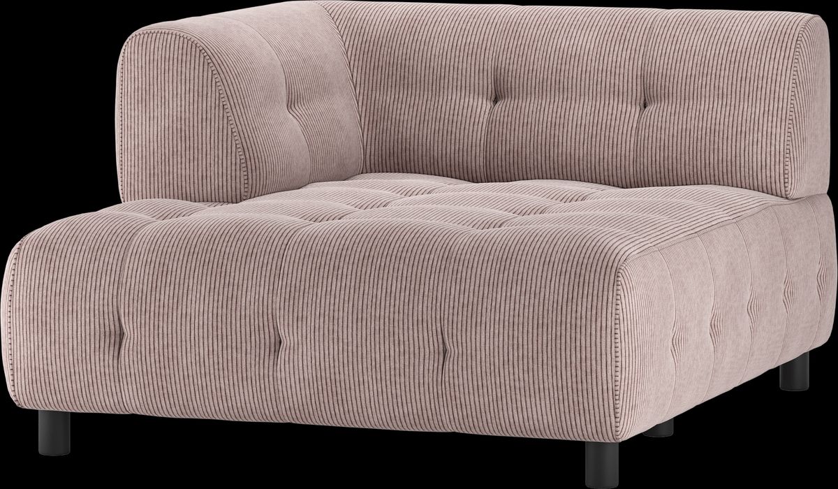 Louis Modulære sofa 1,5 chaiselong med arm venstre, fløjl lyserød H73x140x122 cm