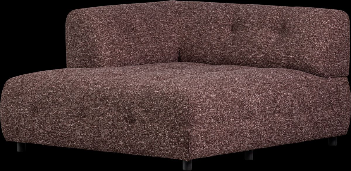 Louis Modulære sofa 1,5 chaiselong med arm venstre, grov melange lyserød H73x140x122 cm