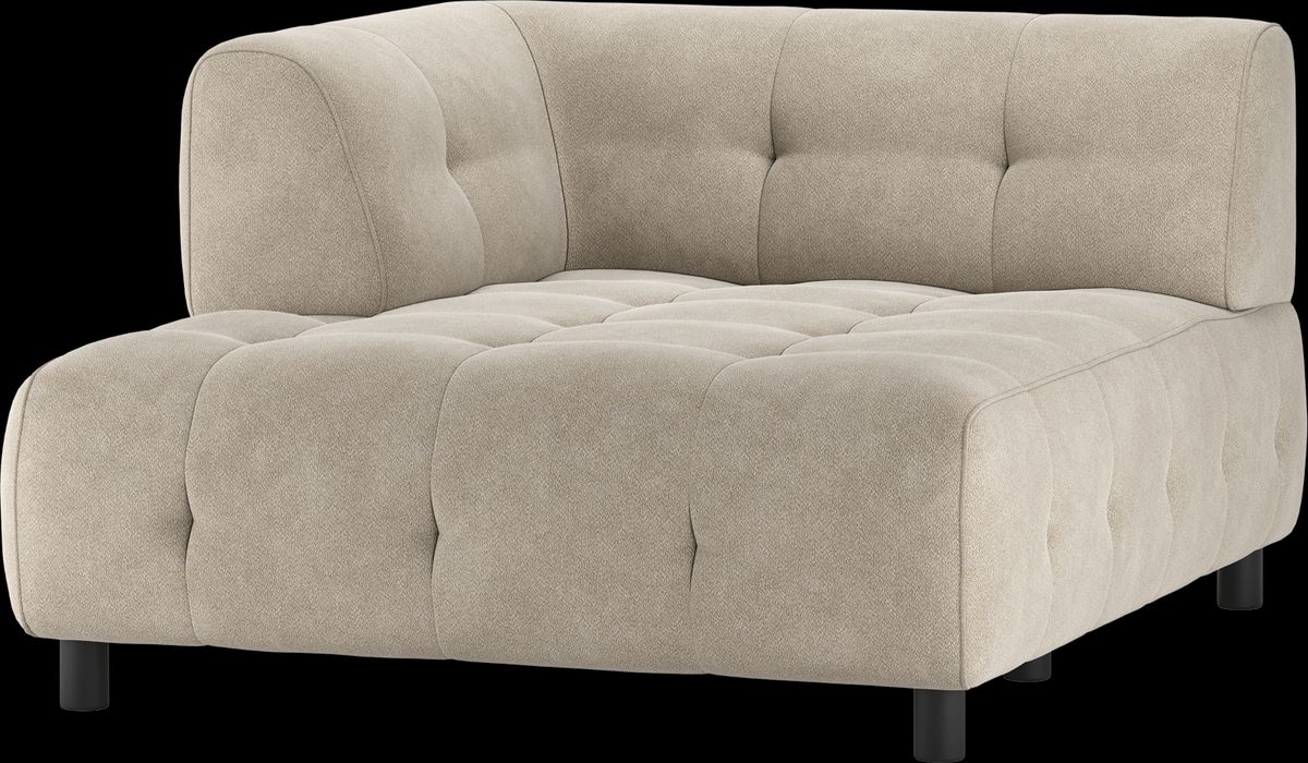 Louis Modulære sofa 1,5 chaiselong med arm venstre, vævet stof lysegrå H73x140x122 cm