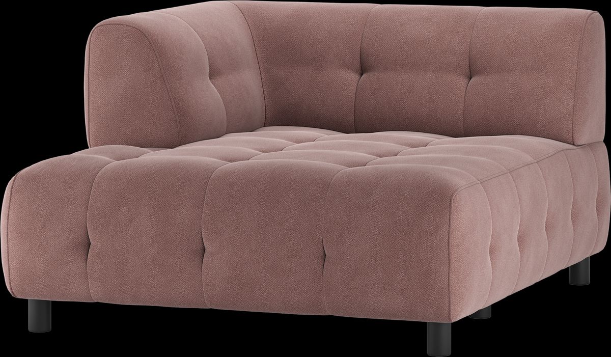 Louis Modulære sofa 1,5 chaiselong med arm venstre, vævet stof lyserød H73x140x122 cm