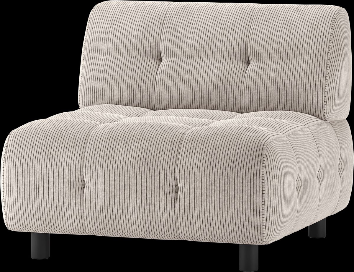 Louis Modulære sofa 1,5-sæder, fløjl lysegrå H73x90x90 cm