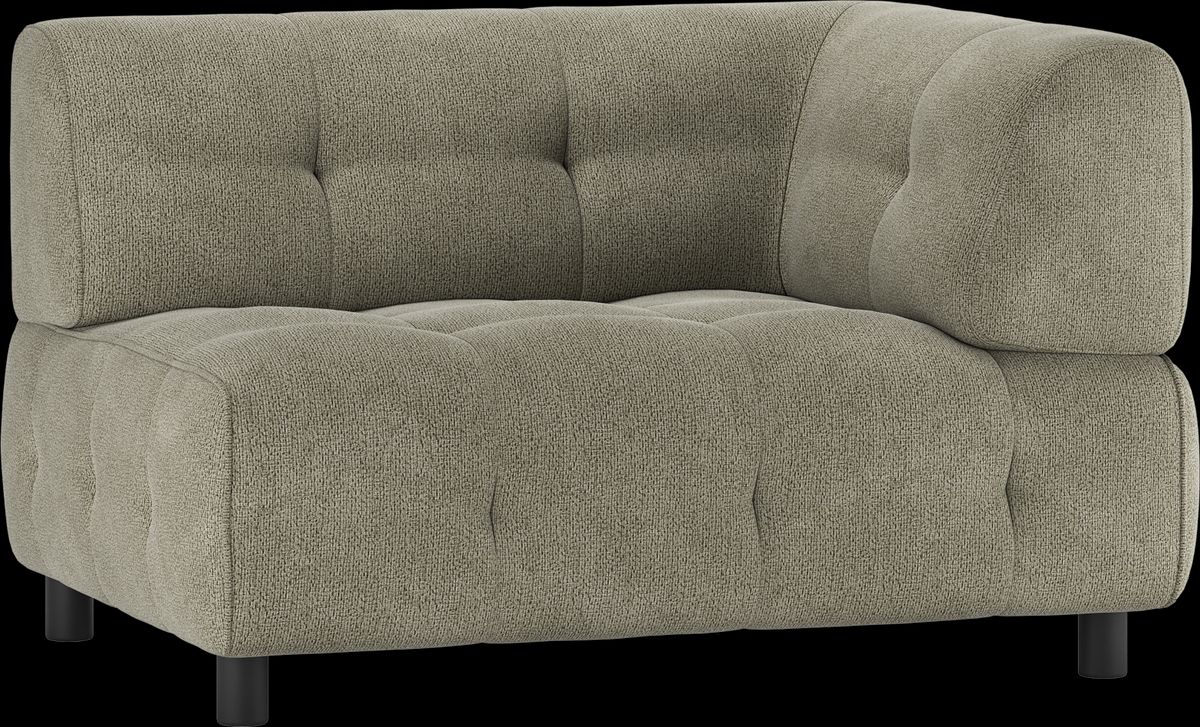 Louis Modulære sofa 1,5-sæder med arm højre, chenille grøn H73x90x122 cm